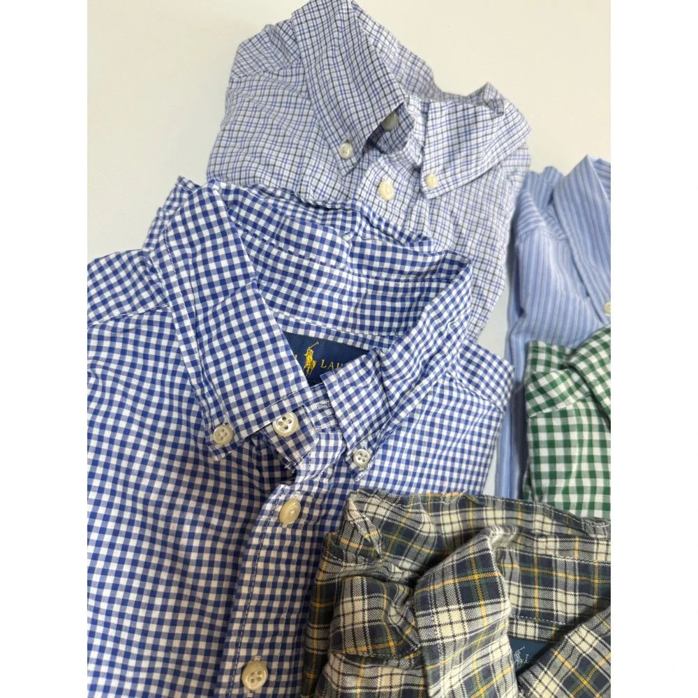 Ralph Lauren Button down Shirt Kids Boys Medium 10-12 School Casual Plaid Check